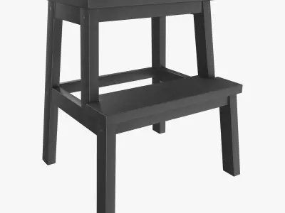 Ikea BEKVAM Step stool black white wooden by Nike Karlsson 3D model