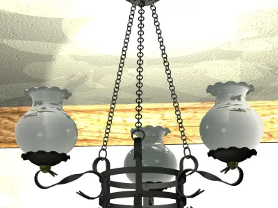 Wrought-iron chandelier 3D model