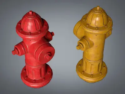 Fire Hydrant Low-poly 3D model