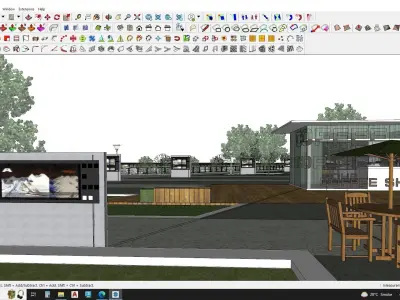 SketchUp landscape park 3D model