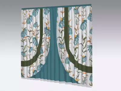 Curtain Low-poly 3D model 85