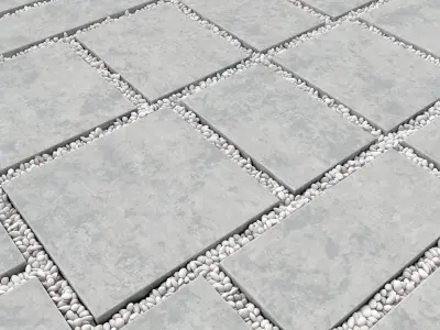 Paving tile pebble low oval n5 3D model