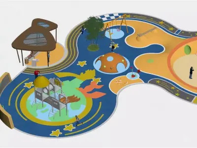 Outdoor Childrens Activity Area 3D model