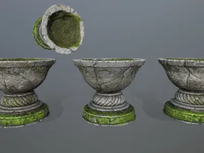 angel fountain Low-poly 3D model