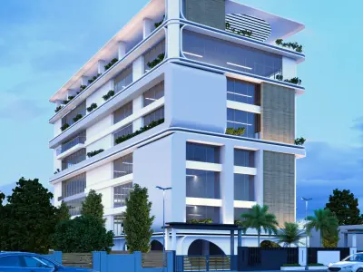 Modern Exterior Futuristic building  3D model
