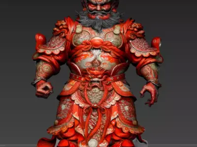 Chinese style - Door God - Scene 3D model