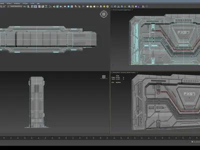Sci-Fi Door Kit Vol 01-Type D-PBR Low-poly 3D model