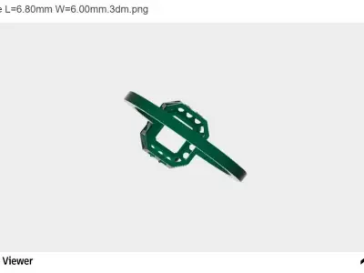  Women Ring With An Asscher Cut Center Stone  3D print model