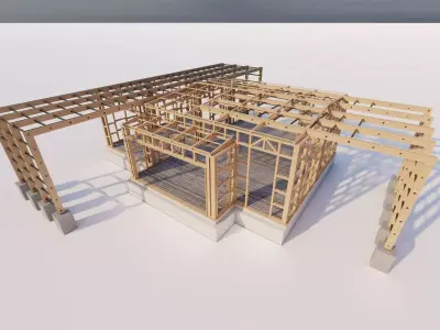 Structural engineering of wood frame buildings 3D model