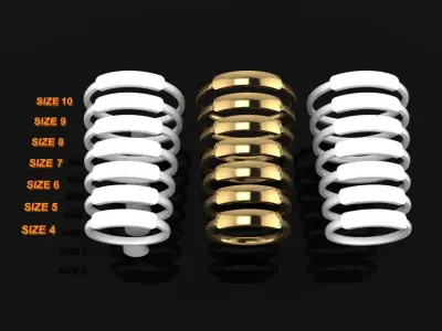 DAINTY ID BAR RING BAND MIX SIZE 4 5 6 7 8 9 10  3D print model