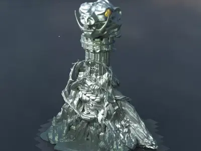 Eternia Inspired Fort dragon tower scull 3D model