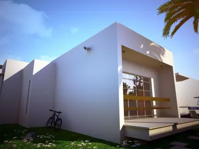 3D Model Modern Hillside House in Beirut  Low-poly 3D model