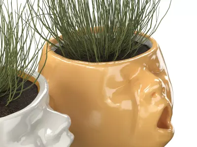 Baby Head Pot Planter 3D model
