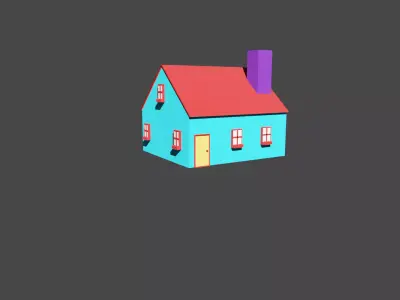 LowPolyHouse house with roof Low-poly 3D model