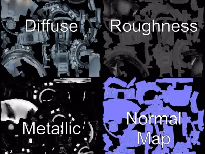 Futuristic Scifi Space Capsule Model Pack Low-poly 3D model