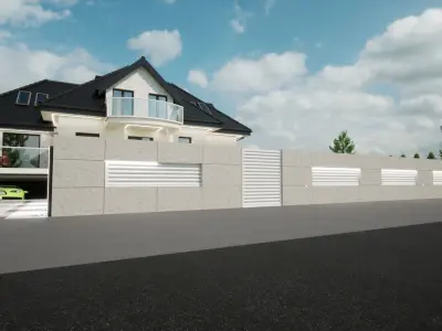 classic modern house with fence archicad and twinmotion file 3D model