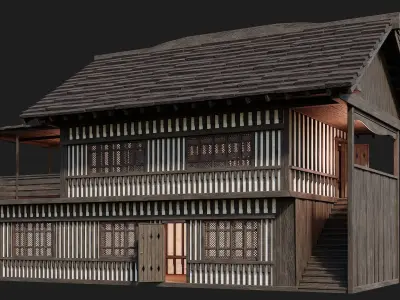 Old Medieval Building 4K Textures GameReady 112 Low-poly 3D model