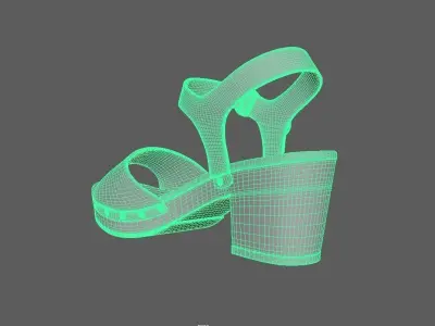 Anddreas Platform Block-Heel Sandals 3D Model model 3D model