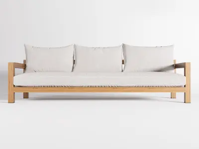 Outdoor Patio 3 Seat Sofa 3D model