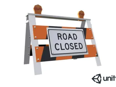 Road Barrier Low-poly 3D model