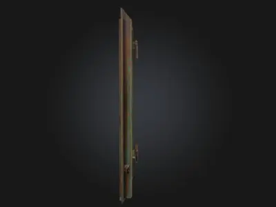 Rusty Grid Door Aged Metal Barrier 3D model