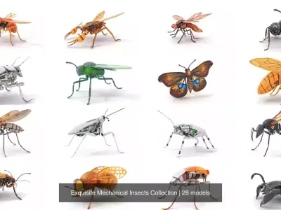 Exquisite Mechanical Insects Collection 3D Model Pack