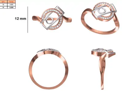 Ladies-Elegant Stone Rings For Womens 26 3D print model