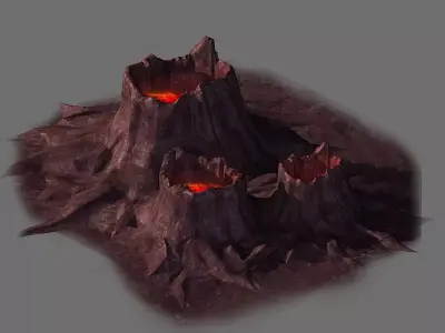 Game model - volcanic tree - shaped magma mouth 02 3D model