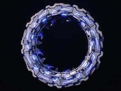 Sci-Fi Star Gates Type 01 PBR Low-poly 3D model