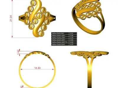 gold ring 22k light weight 3D print model