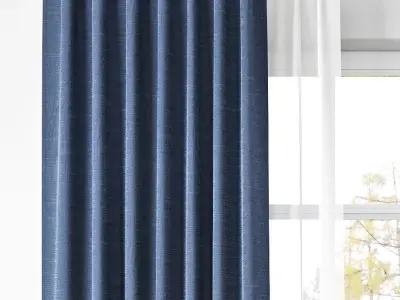 EMERY LINEN COTTON DRAPE-Pottery Barn 3D model