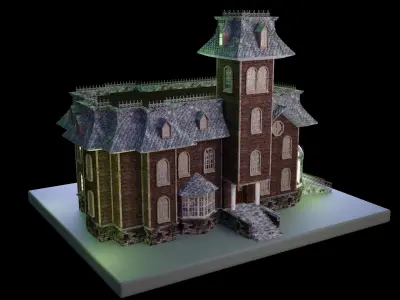 Addams  Family House Low-poly 3D model