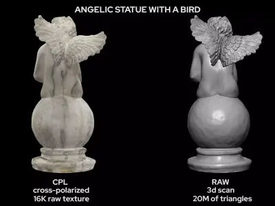 Angel Marble Statue Photogrammetry 3D Scan 42 3D model