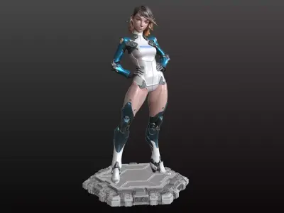 Futuristic Girl Model STL 3D print model