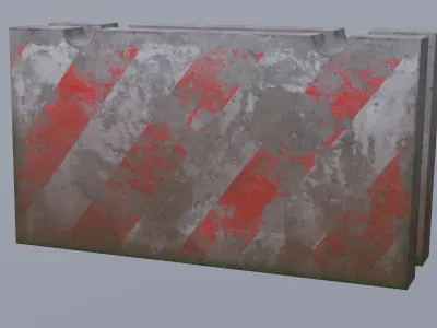 Concrete Barrier LOW POLY Low-poly 3D model purchase