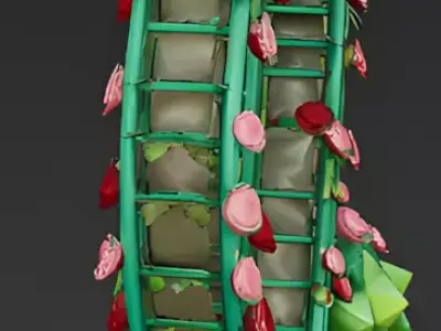 Romantic Heart-Shaped Rose Archway 3D Model Low-poly 3D model