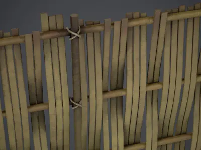 Bamboo Fence - PBR Texture Low-poly 3D model