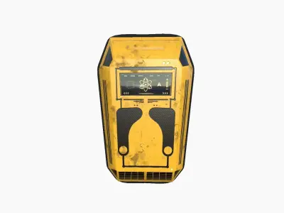 SciFi Backpack E02 Yellow - Fashion Character Design Low-poly 3D model