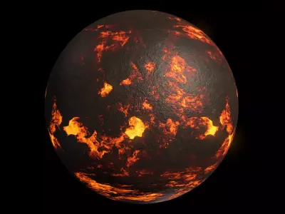 Lava Planet 04 - 8k PBR Low-poly 3D model