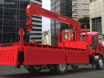  Truck Crane Manipulator ISUZU NPR Red 