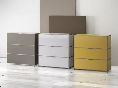 Dita Desk with Flap Door and drawers 3D model