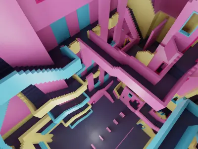 Squid Game Stairs 3D model