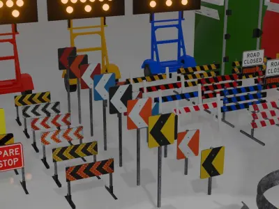 Construction Props - Pack Lowpoly Low-poly 3D model