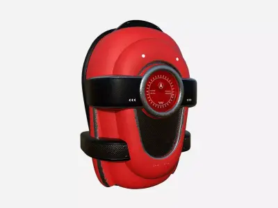 SciFi Backpack C07 Red - Fashion Character Design Low-poly 3D model