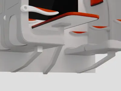 TRAIN SEAT AND TABLE 3D model