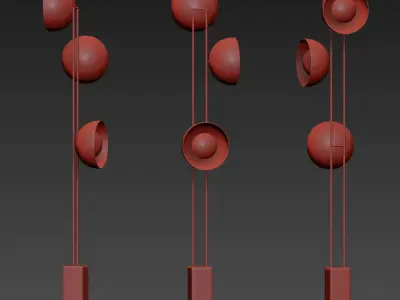 Modern Typography Cilon Floor Lamp Collection 3D model