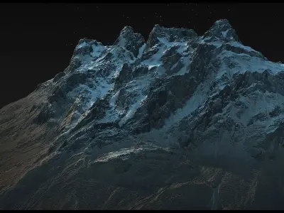 Himalayan mountains Pack - 6 Gameready Meshes Low-poly 3D model