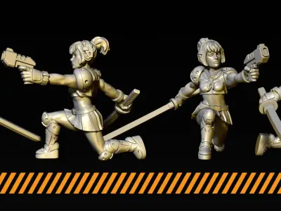 School Girls 3D print model