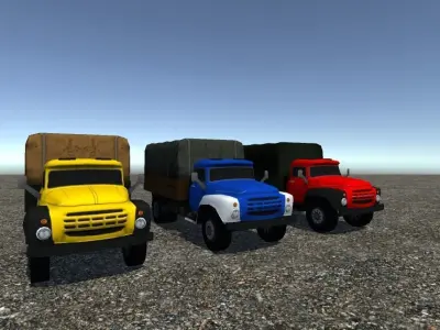 Industrial Small Truck Pack - II Low-poly 3D model