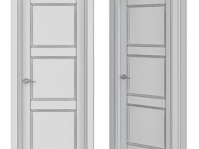 Interior Doors low poly 3d model Low-poly 3D model 2
